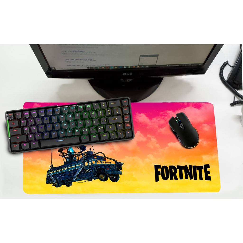 Mouse Pad /Desk Pad Grande  30x70cm - Linha Game Fortnite