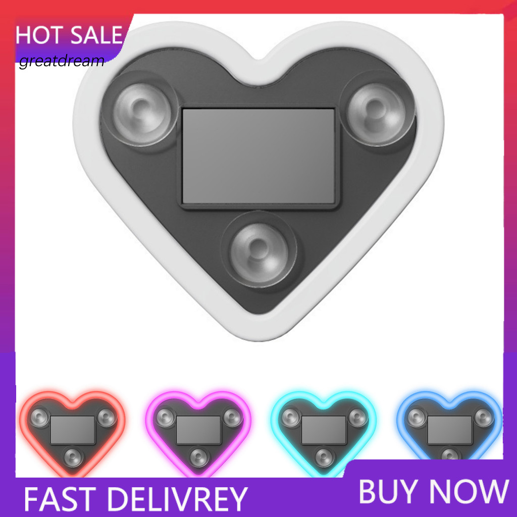 Customizable Neon Light Colors Color-changing Led Solar Heart Shape for Car Window Waterproof Mood Lamp with Suction Cup