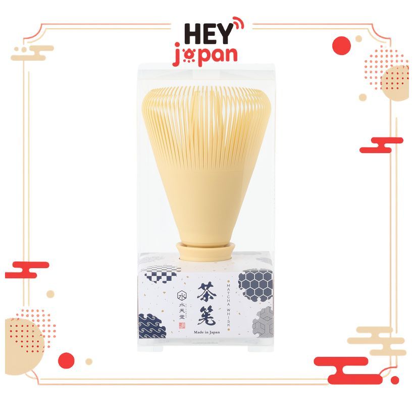 Suitendo Japanese White Bamboo Tea Whisk 100-Prong Resin Matcha Tool
