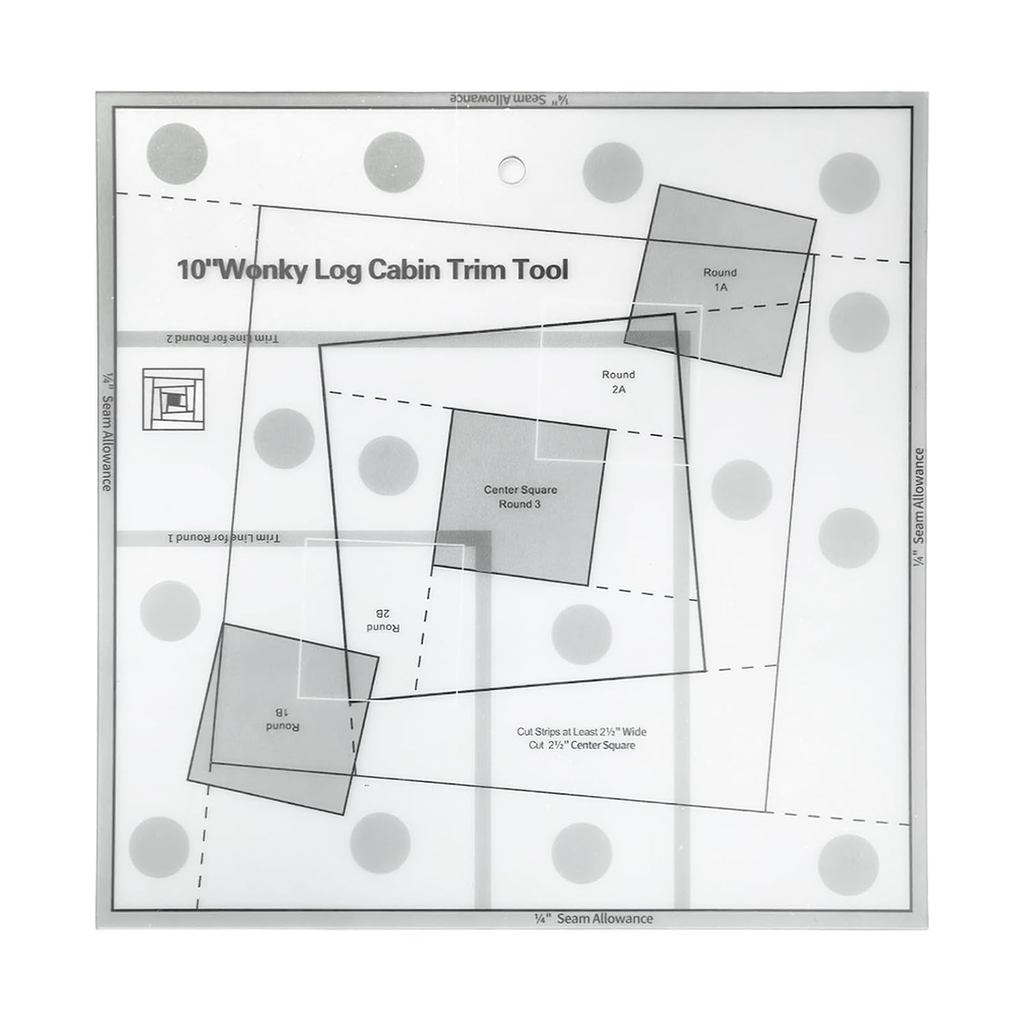 Ferramenta de Corte para Trabalhos Manuais Wonky Log Cabin, Régua de Quilting em Acrílico com Cabo Antiderrapante para A