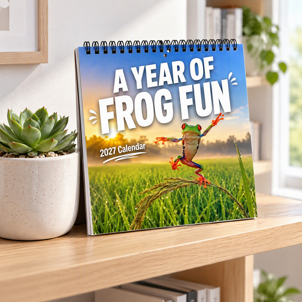 Frog Themed Wall Decor Funny Frogs 2027 Calendar – Cute 12-month Humorous Planner for Home Office Jan-dec Perfect Gift