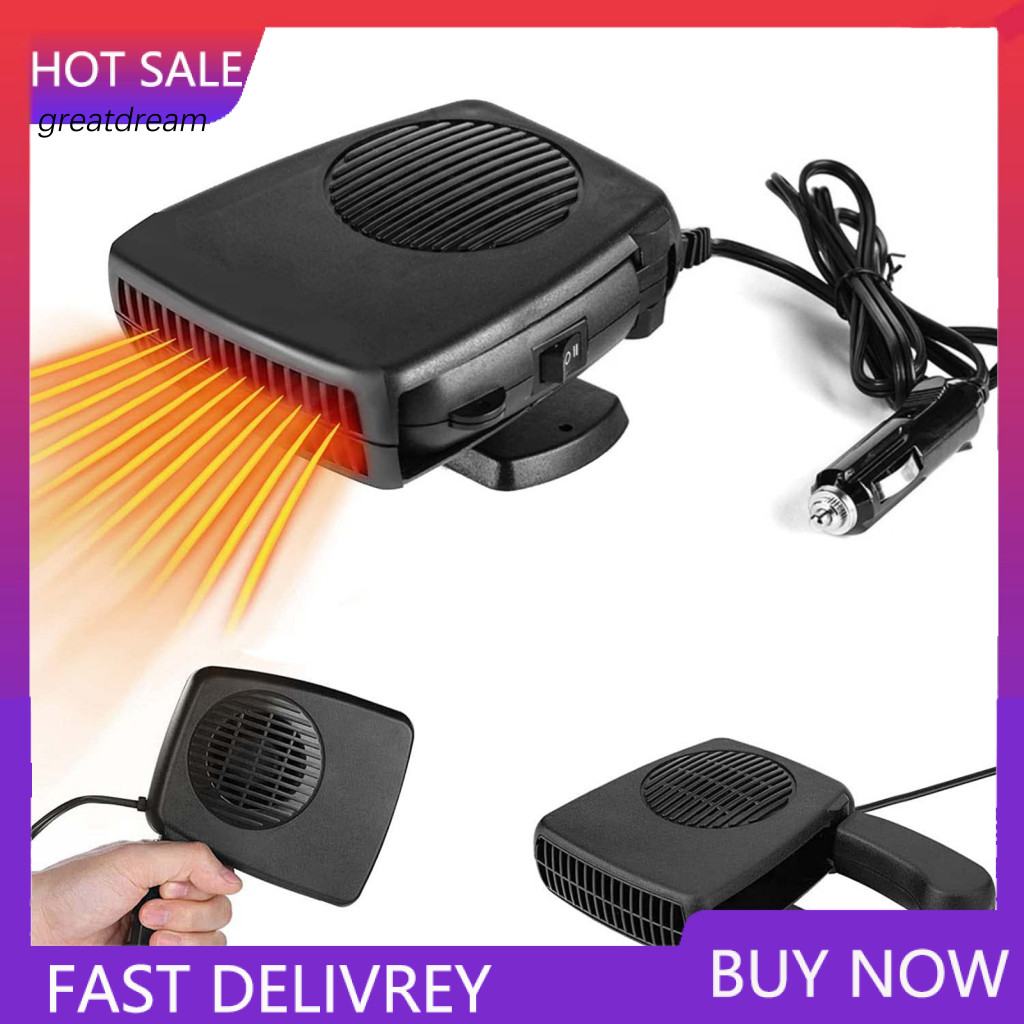 Dashboard Car Heater Defogger 12v 200w Fan 2-in-1 Portable Windshield Defroster Fast Heating Vehicle Demister for Cars T