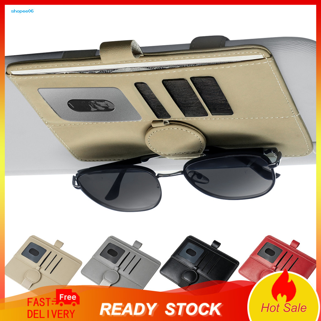 Portable Car Sunglass Case Vehicle Eyewear Organizer Sun Visor Glasses Holder Multifunctional Sunglasses Clip Ticket Car