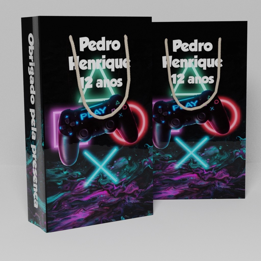 Sacolinhas gamer neon