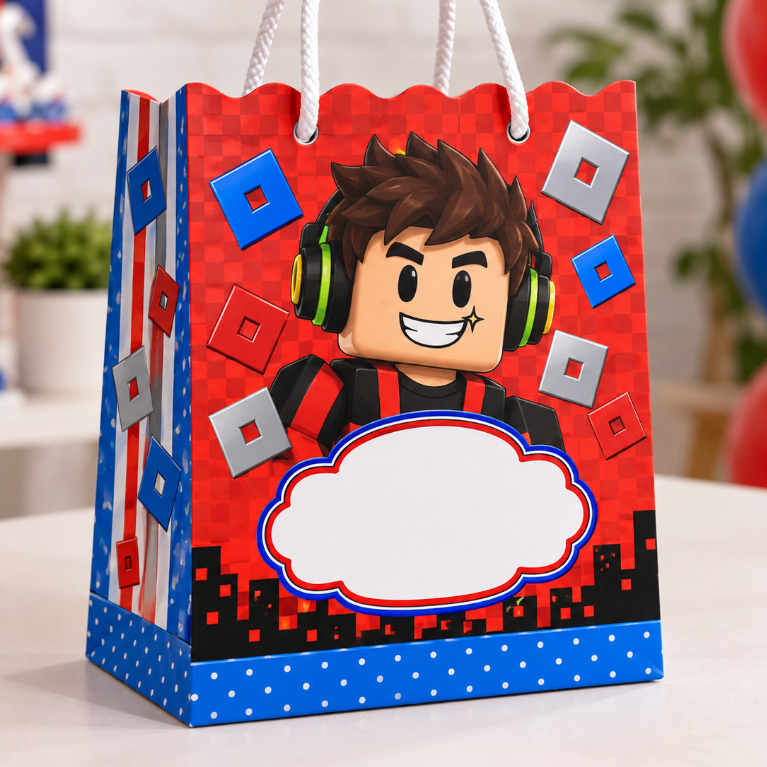 Sacolinha Personalizada Roblox Gamer | Lembrancinha Festa Infantil Menino