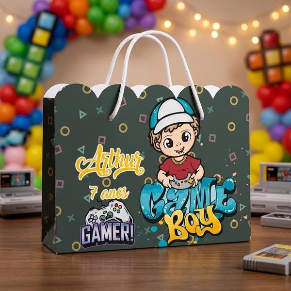 Sacolinhas Video Gamer Menino Controle Jogos Verde Kit Surpresa Personalizada Lembrancinha Festa Infantil