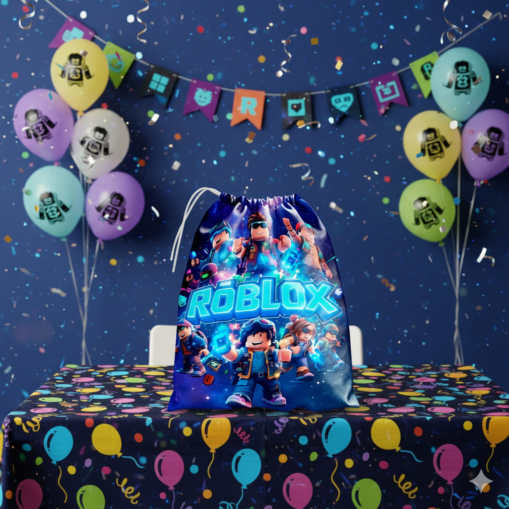 Saquinho Surpresa Lembrancinha 17x25 Aniversário Tema R0bl0x Gamer Jogos Meninos Kids Sublimada Lançamento Oferta