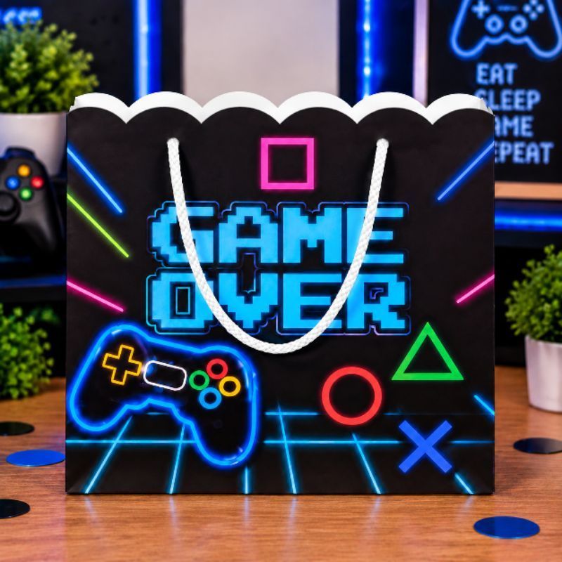 Sacolinha GAMER OVER  Personalizado | Sacolinha | Lembrancinha | Mimos | Aniversário  GAMER OVER