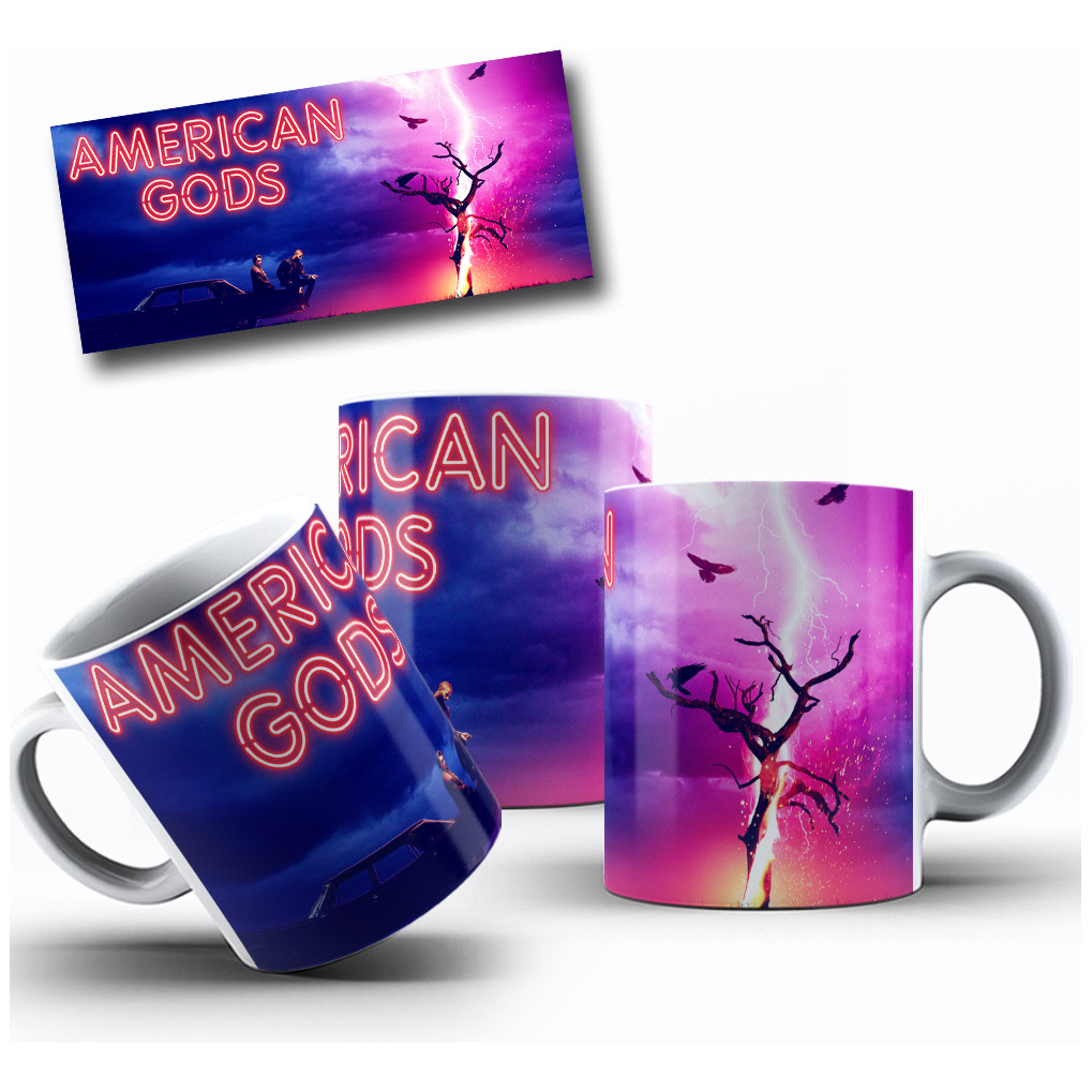 Caneca Personalizada Presente Arte Serie American Gods Raio