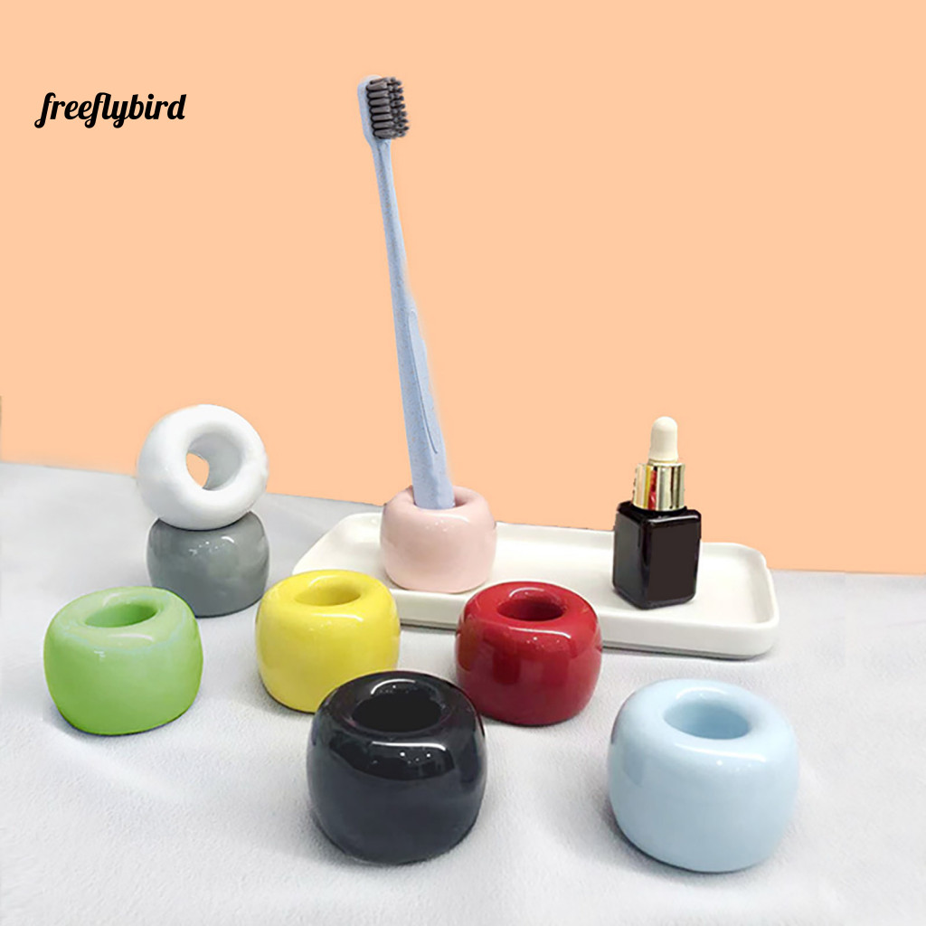 Razor Holder Mini Ceramic Toothbrush with Hollow Design – Multi-purpose Stand for Bathroom Pen Organizer and Home Use
