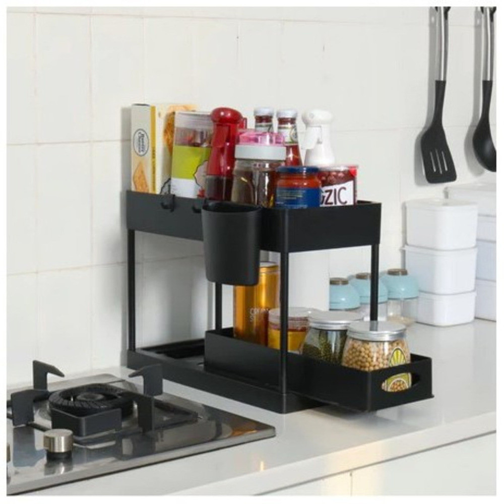 Rack Armazenamento Cozinha Removível De Camada Dupla Desktop Multifuncional Para Garrafa BEAUTY BEAUTY PANDA GIGANTE