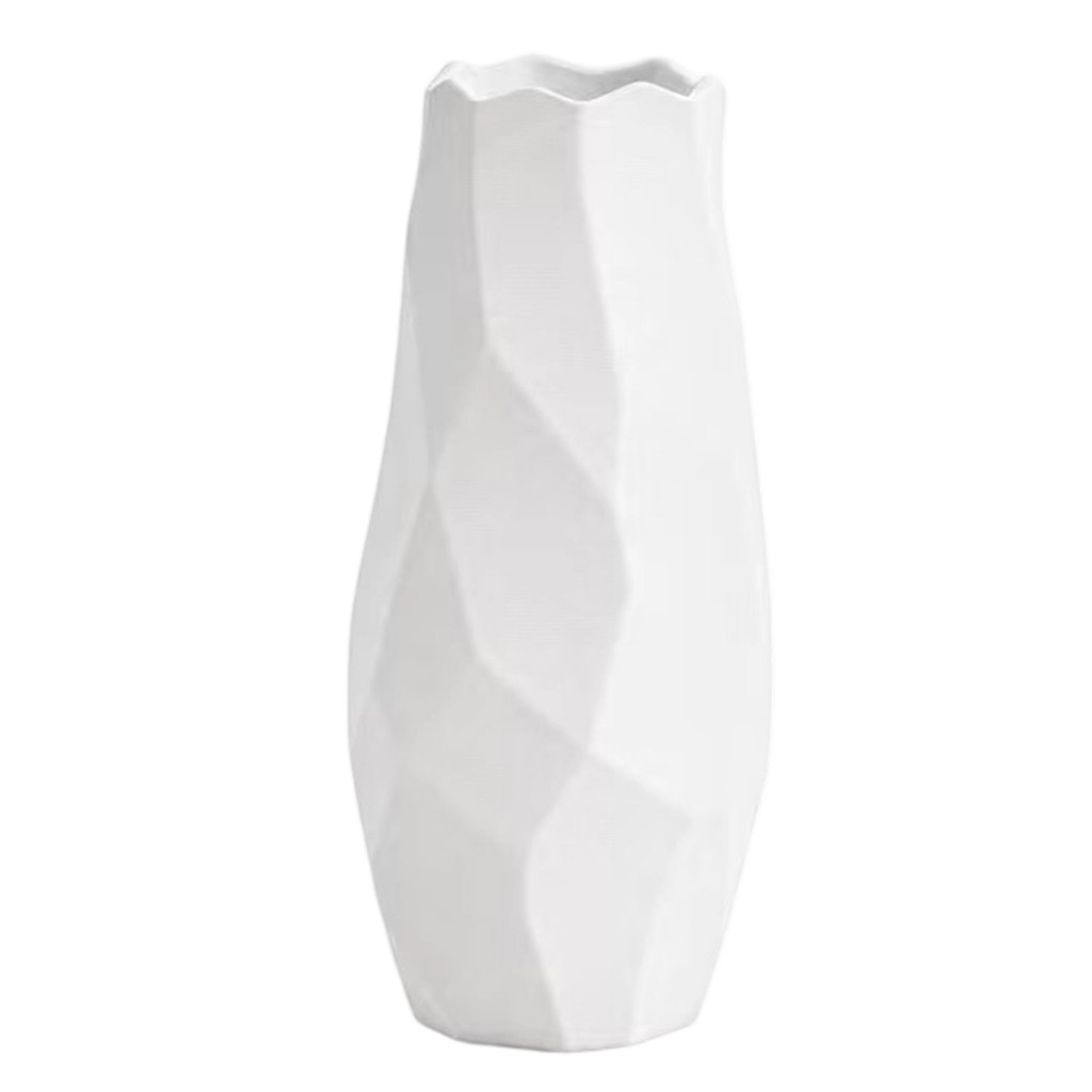 Matte Black White Vases Modern Decorative Vase 3d Printed Geometric – Minimalist Flower Pot for Home Room Bedroom Deco