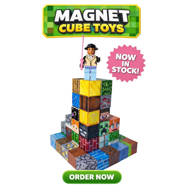 Kit Cubos Magnéticos Estilo Craft World Infantil C/ Bonecos e Acessórios