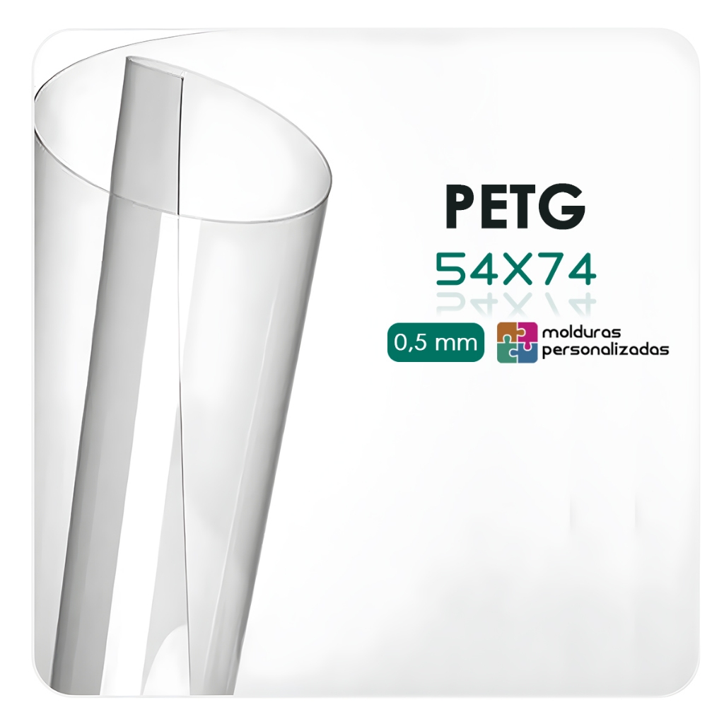 Placa Acrilica Petg Transparente 0,5mm 54x74 Cm