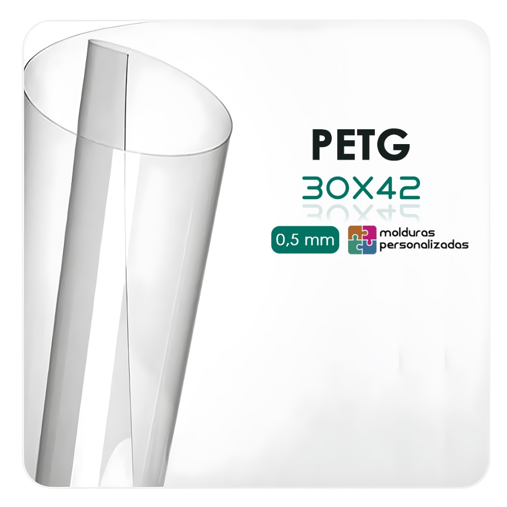 Placa Acetato Petg 0,5mm 30x42 Transparente para Molduras