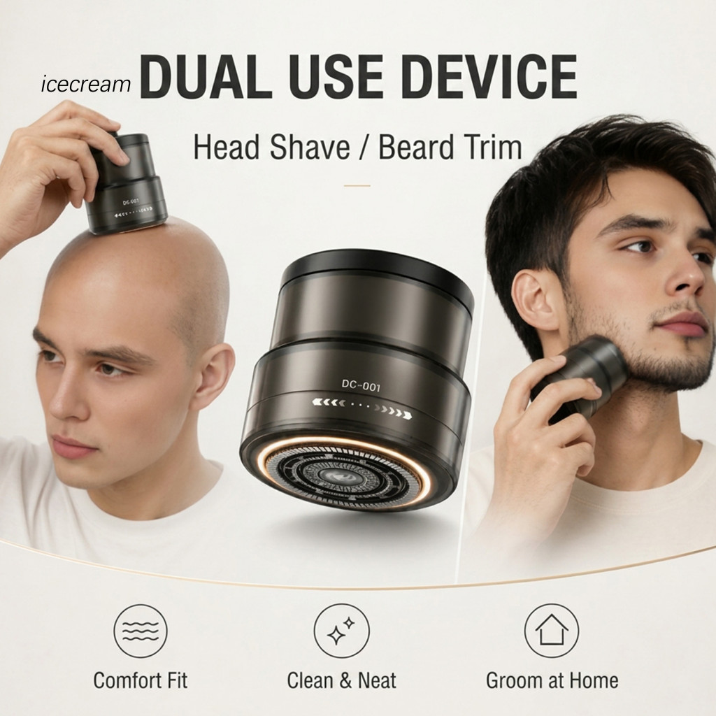 Men Electric Shaver Professional Razor Head Beard Trimmer for 360° Floating Rotary Digital Display Wet Dry Use Portable