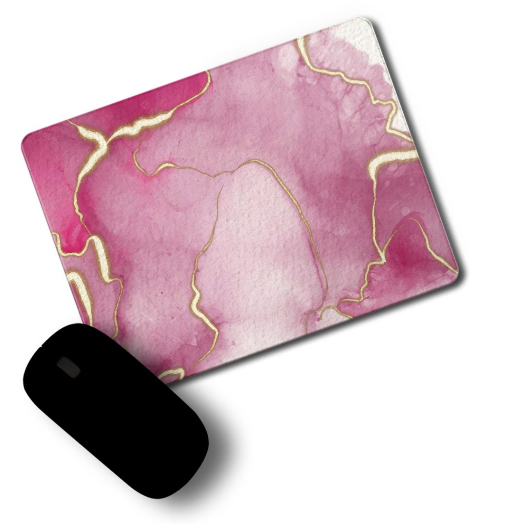 Mouse Pad Retangular Estilo Pedra Vermelha Emborrachado