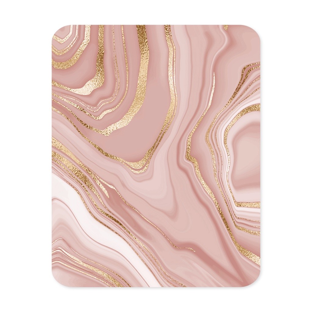 Mouse Pad Retangular Estilo Mármore Rosa