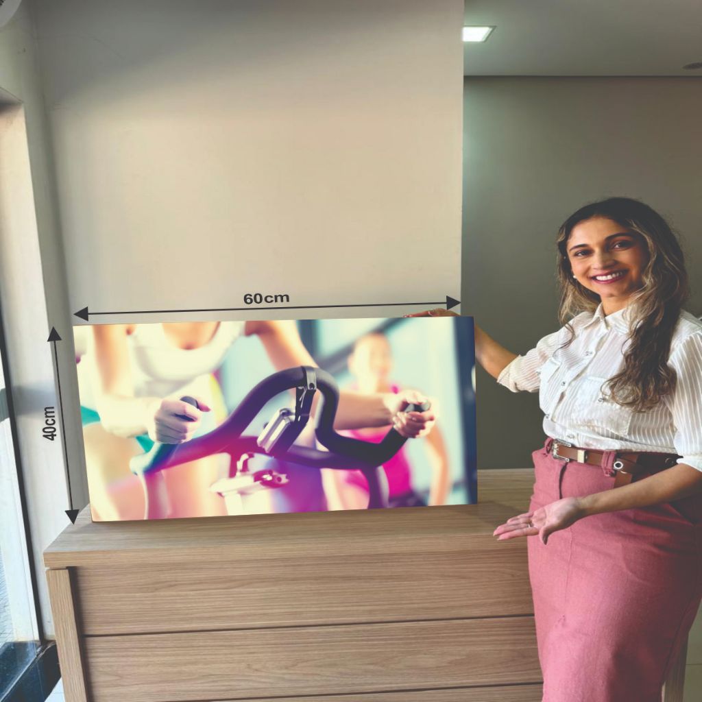 Quadro Decorativo 1 Peça Academia Cardio Bicicleta