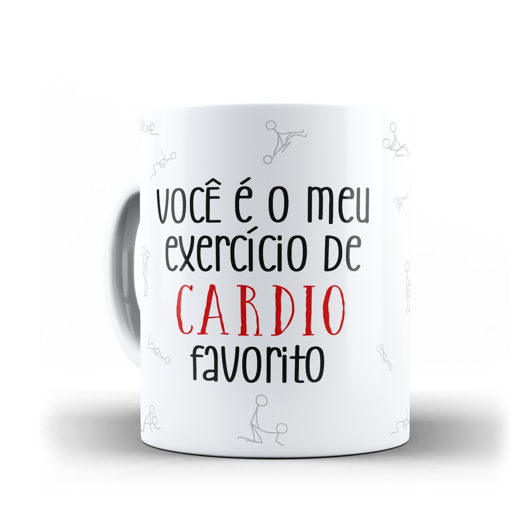 Caneca dia dos namorados casal fitness exercício de cardio