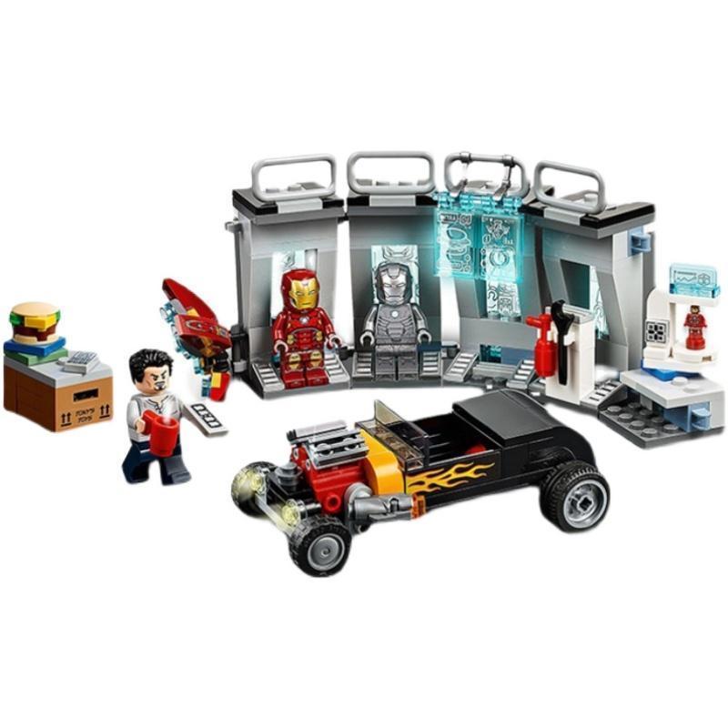 Compatível com Lego Superhero Iron Man Mecha Gnaku Display Room Boy montado blocos de construção brinquedos