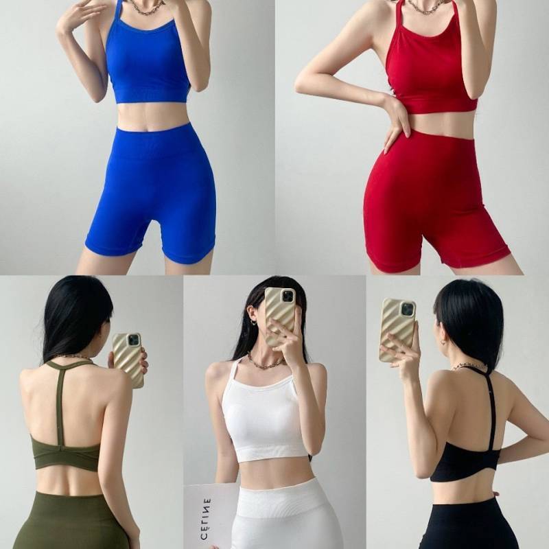 Popular Yoga Clothes Stretch Bare Back Design Fashion Base Short Vest Indoor Workout Exercise Outfit Women p3b8