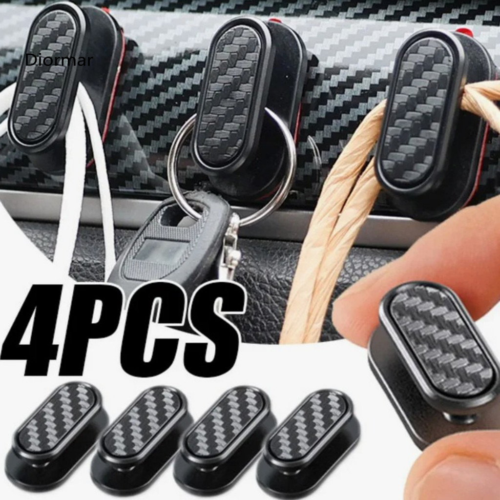 Multi-surface Car Hooks Adhesive Back Seat Organizers 4pcs Hidden Abs Organizer for Masks Chargers Strong Stick for Leat