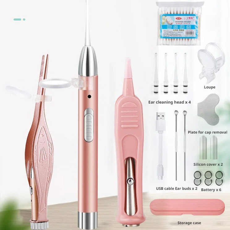 [Segurança Para Bebês] Baby safe luminous ear scoop soft head ear scoop with light ear scoop bebê/orelha/ferramenta