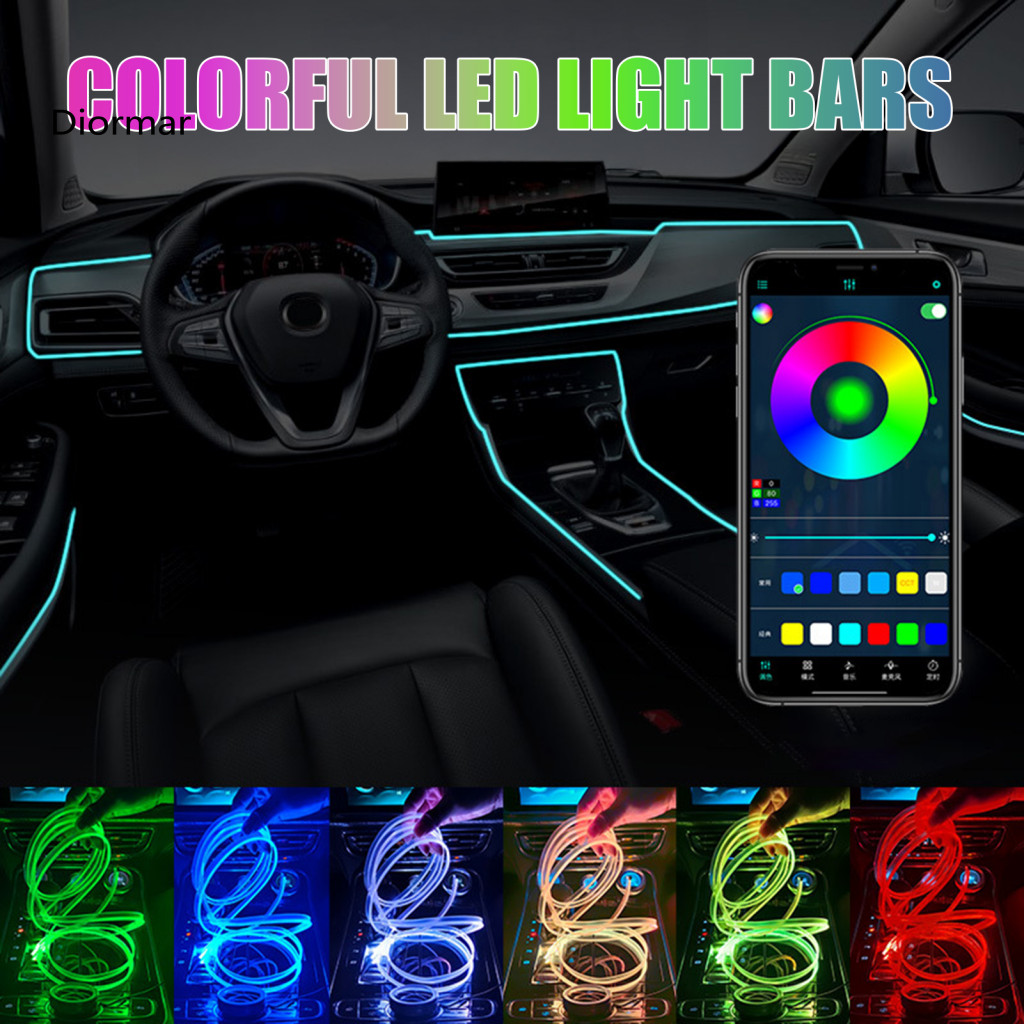Car Led Light Gap Installation Ambient Colorful Kit with Wireless App Rf Remote Control for Truck Suv Rv Boat – Party