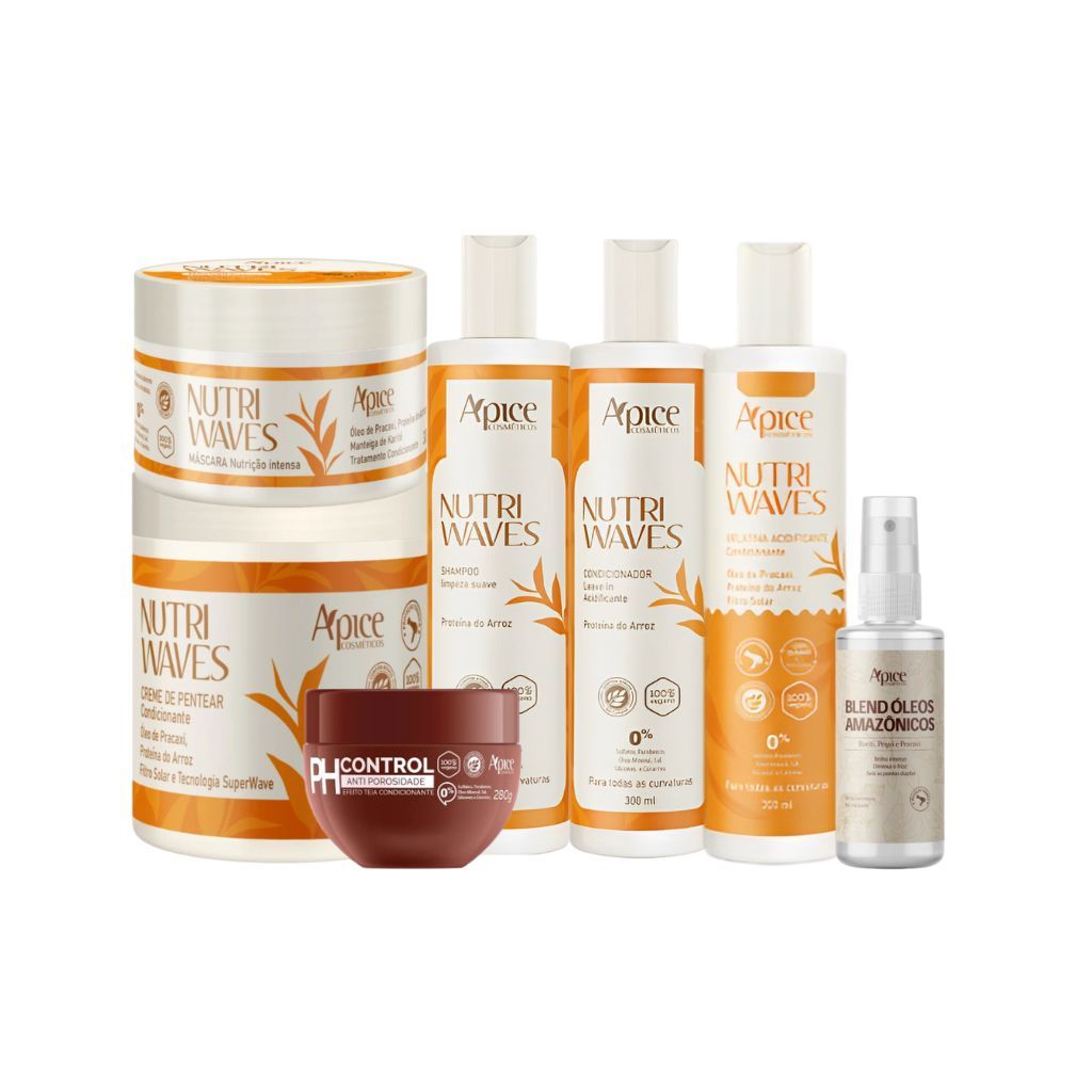 Kit Nutri Waves completo, blend óleos amazônicos e Másc Ph Control 280g - Ápice