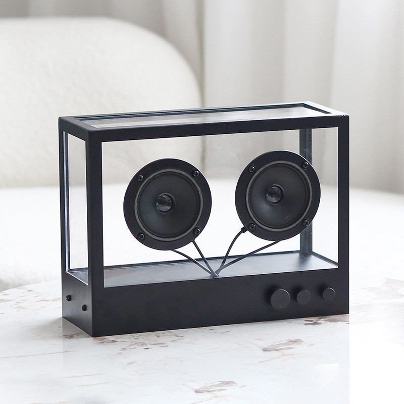 Modern model home decorations, creative transparent acrylic subwoofer speaker, creative desktop ornament for study room