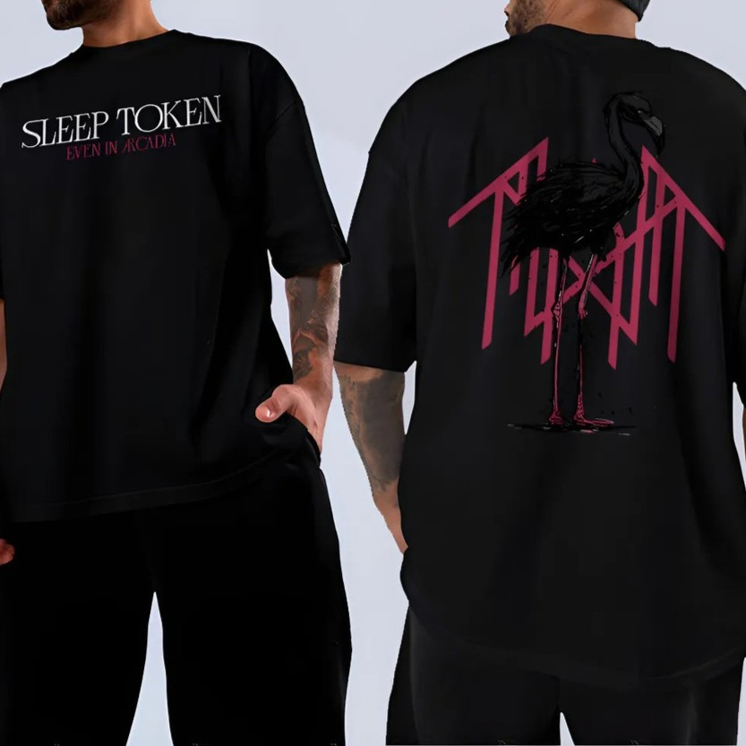 Camiseta Unissex Oversized Plus Size Feminina Masculina Basica Algodao Sleep Token Quarto Álbum Crow Band