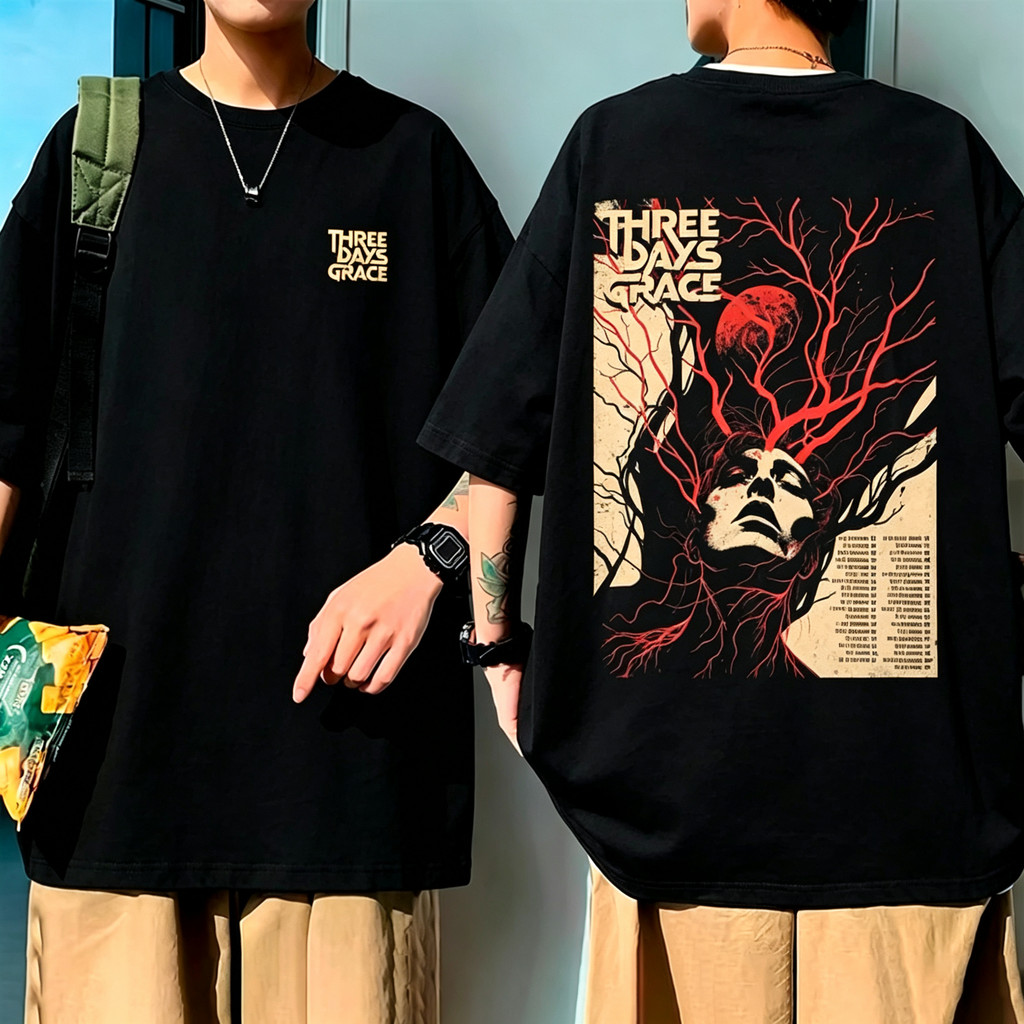 Camiseta Preta Unisex, Design com Cabeça Fantasmagórica, Textos 