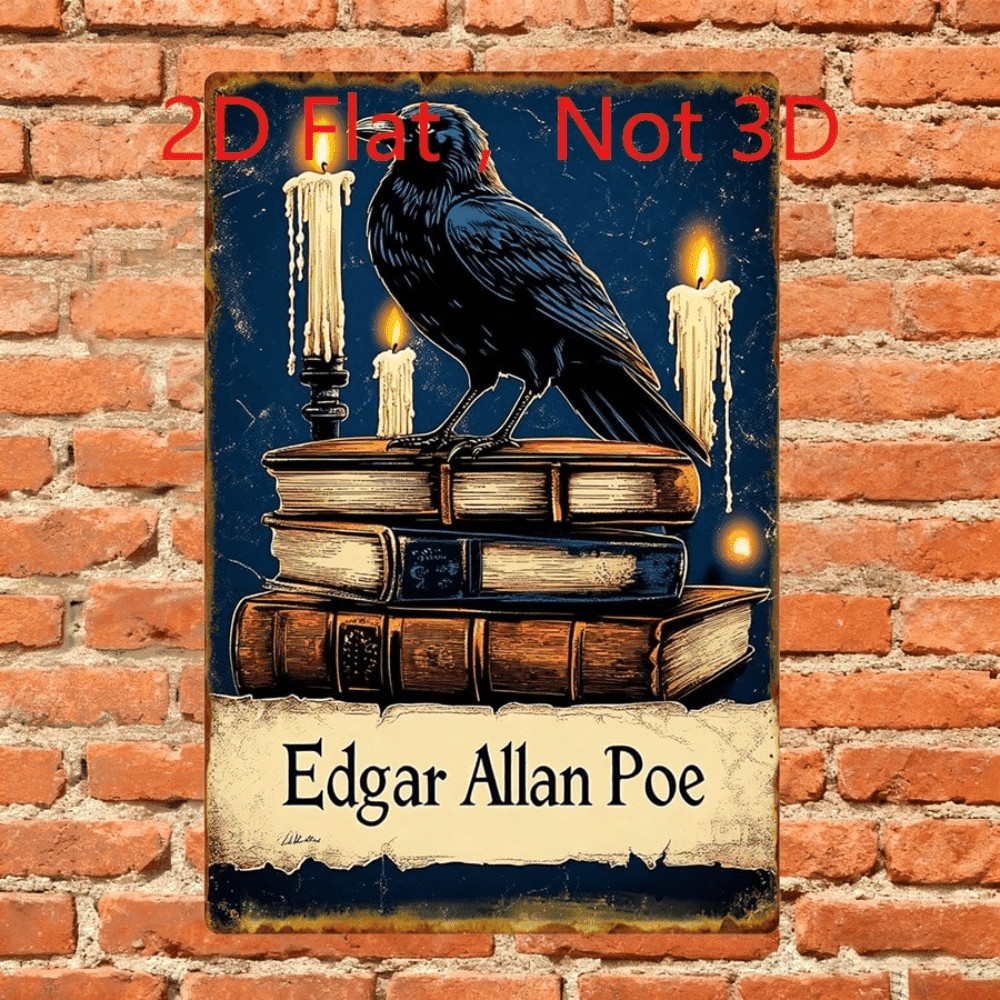 CIFbuy Goth Crow Metal Tin Sign Retro Decoração De Parede Escura