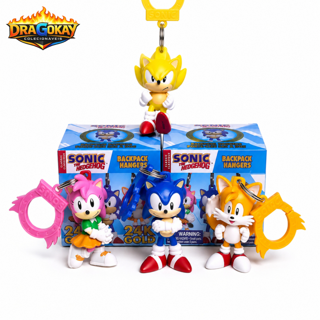 Chaveiro Sonic The Hedgehog Backpack Hangers Colecionável Original Licenciado — Sonic Amy Tails Super Sonic