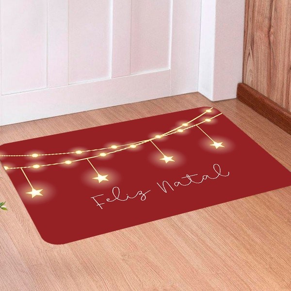 Tapete Para Porta Decorativo Feliz Natal Luzes Brilhantes Natal