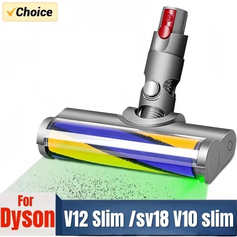 Para Aspiradores de Pó Sem Fio Dyson V12Slim, SV18 e V10Slim equipados com Cabeça de Limpeza LED de Rolo Macio