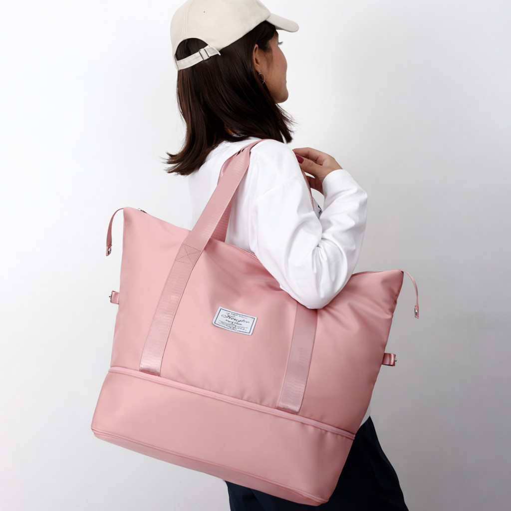 Bolsa de Ginástica Feminina de Grande Capacidade Impermeável para Viagem e Yoga