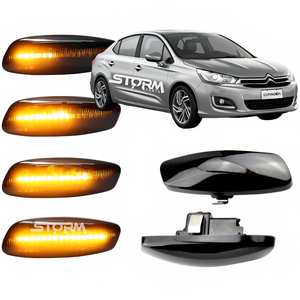 Par Pisca Seta Sequencial Retrovisor Citroen C4 Lounge lampada led Sinal Lateral Repetidor 1.6 2.0
