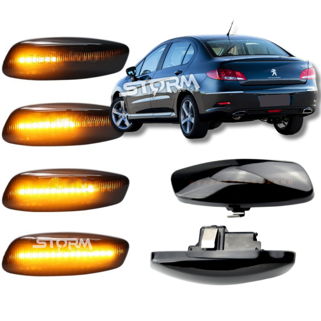 Par Pisca Seta Sequencial Peugeot 408 lampada sedan led Sinal Retrovisor Lateral Repetidor Dianteiro