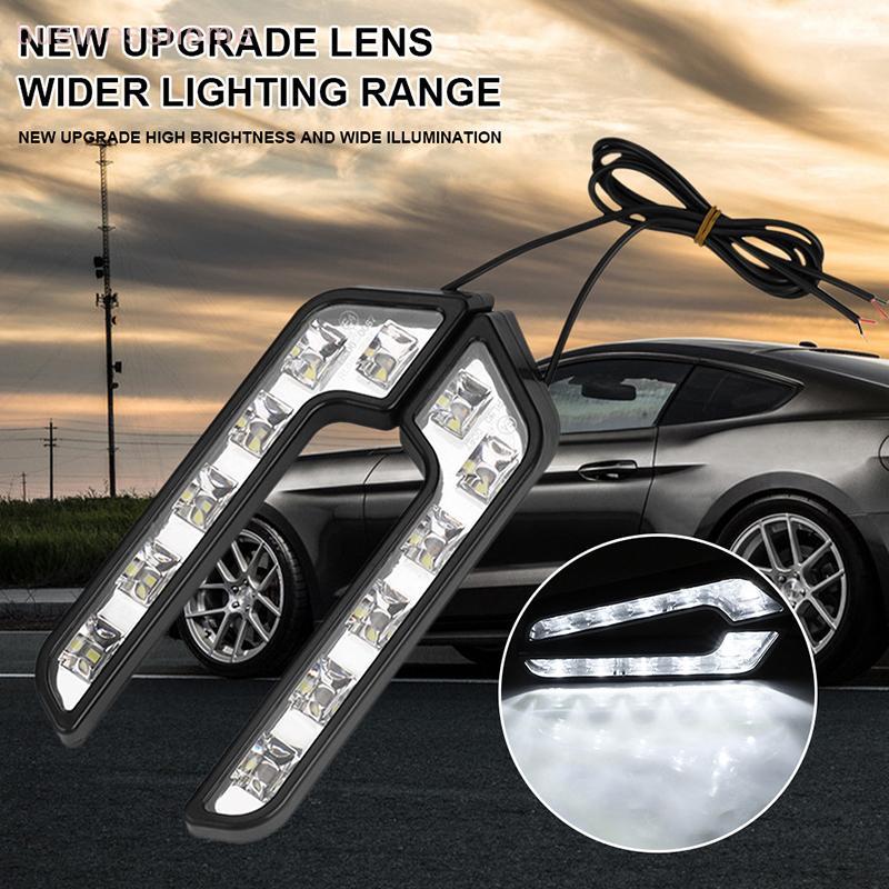 < busines > 1 Peça De Circulação Diurna 12V 6 Luzes LED Em Forma De L Lâmpada De Condução Luz De Nevoeiro À Prova D'água