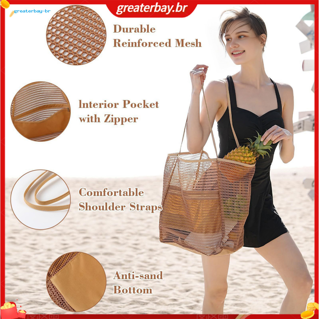 Foldable Travel Tote Bag with Built-in Pocket – Lightweight Compact Storage for Swimsuits Towels Shoes Perfect Gym Bea