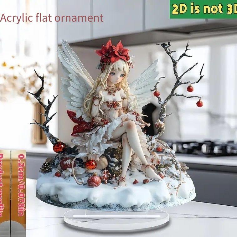 Cross-Border venda quente natal Halloween fada elfo acrílico 2D casa Desktop quarto suporte decoração