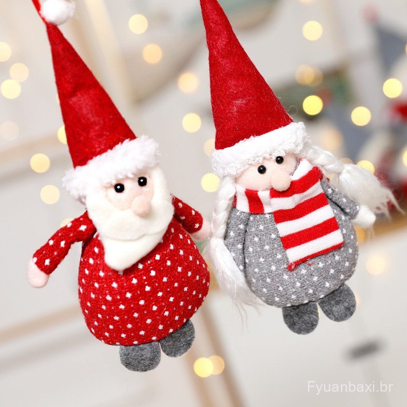 Cross-Border pronto estoque pequeno papai noel boneco de neve boneca pingente acessórios da árvore de natal decorações d