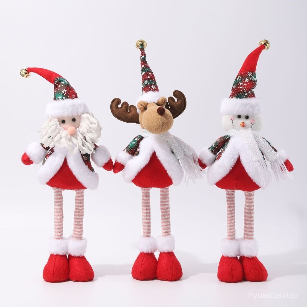 Cross-Border novo estilo natal em pé boneca retrátil natal boneco de neve Elk velho boneca decoração ornamentos.