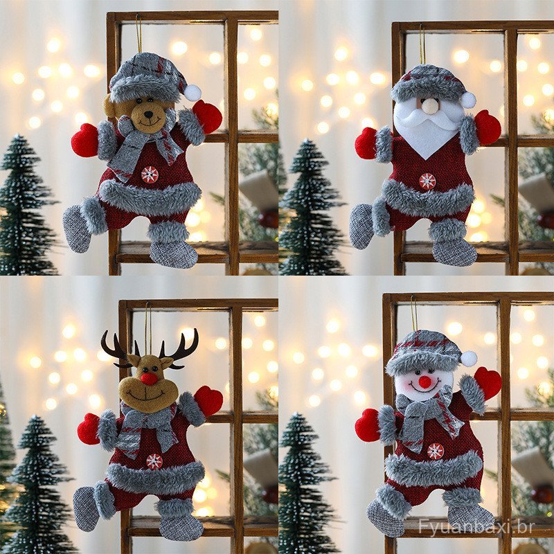 Zihonghonghong Cross-Border novo produto natal Elk urso boneca pendurado pé decoração janela árvore de natal decoração d