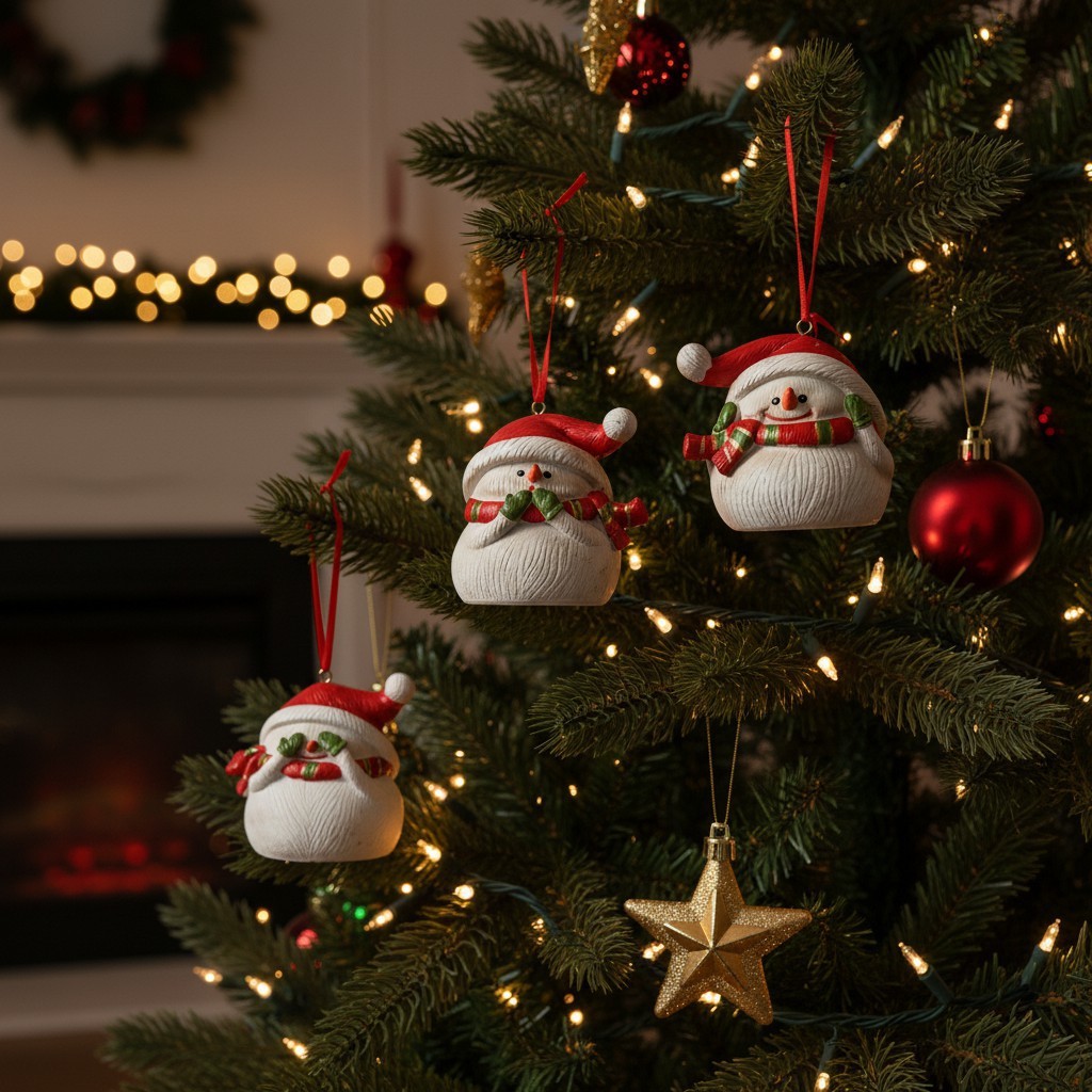 Sanbu boneco de neve árvore de natal pingente Cross-Border resina artesanato presentes de natal casa Festival decorações