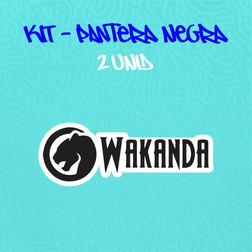 Kit - Adesivo Vinil - PANTERA NEGRA - WAKANDA 11 -10 cm moto, bicicleta, skate, notebook, espelho, sticker