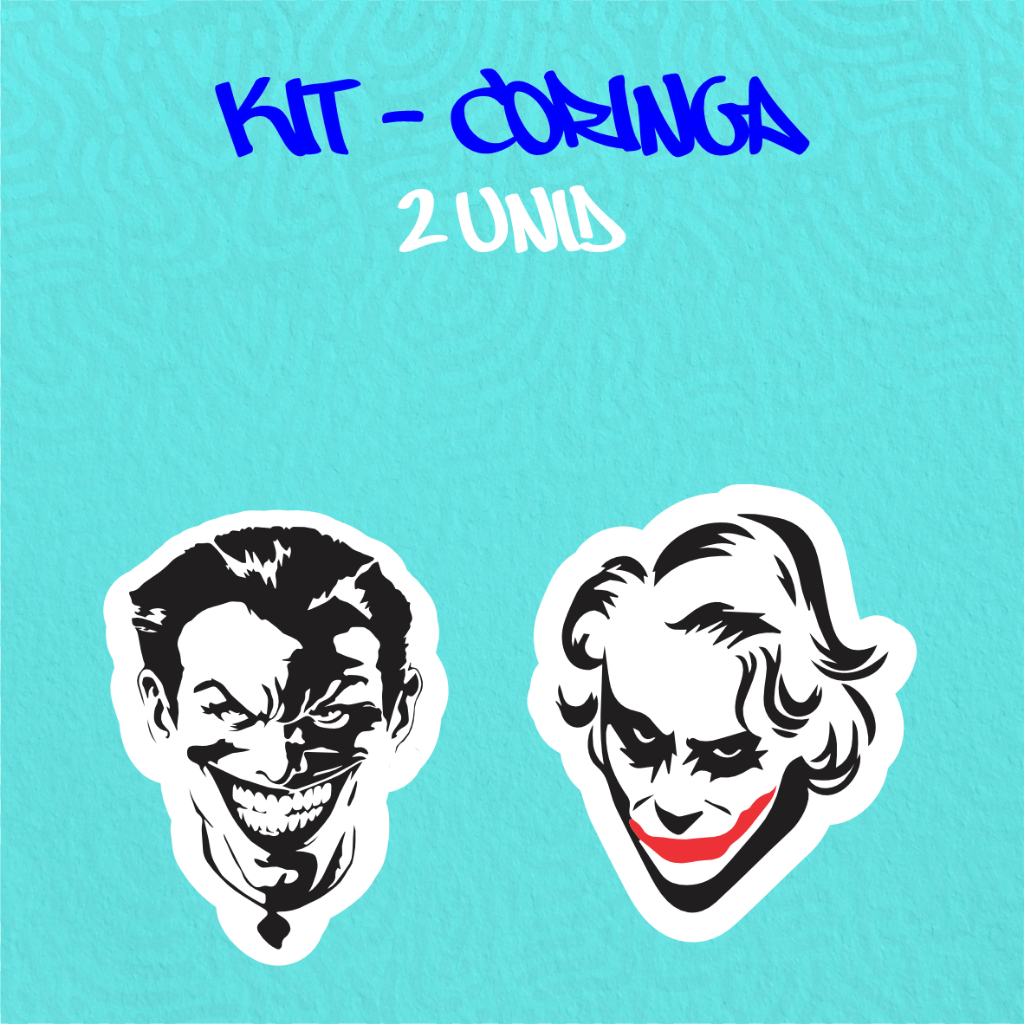 Kit - Adesivo Vinil - CORINGA 8 -10 cm moto, bicicleta, skate, notebook, espelho, sticker