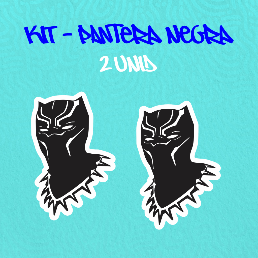 Kit - Adesivo Vinil - PANTERA NEGRA - WAKANDA 7 -10 cm moto, bicicleta, skate, notebook, espelho, sticker